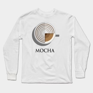 Hot mocha coffee cup top view in flat design style Long Sleeve T-Shirt